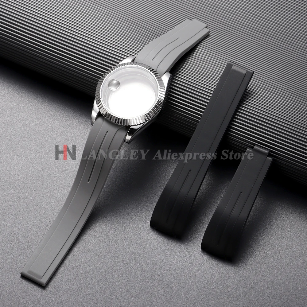 20mm 21mm 22mm cinturino in silicone con estremità curva per Rolex DAYTONA SUBMARINER Yacht-Master GMT Explorer cinturino da polso braccialetto sportivo in gomma