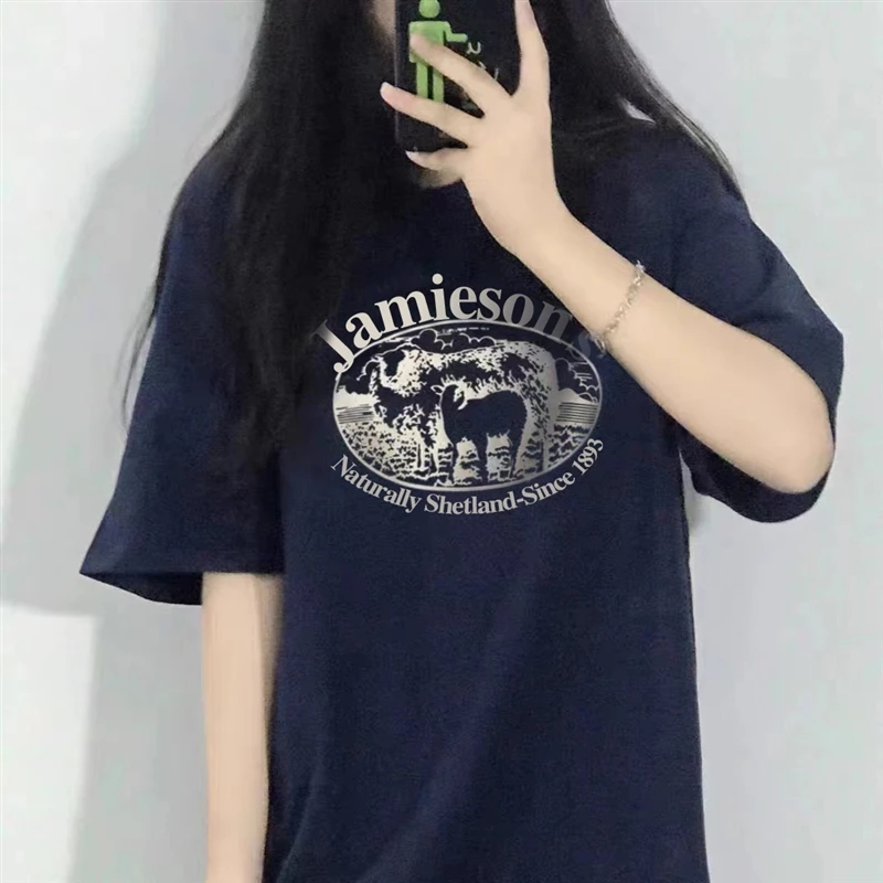 Navy blue - cow & sheep manor apricot