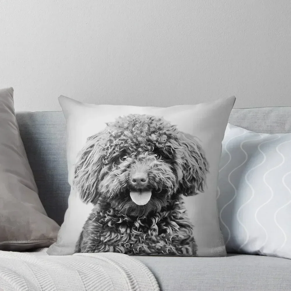 Toy Poodle dog - BW Vintage - D88 Throw Pillow Luxury Cushion Cover covers for pillows Cushions Home Decor Sofa Cushions pillow