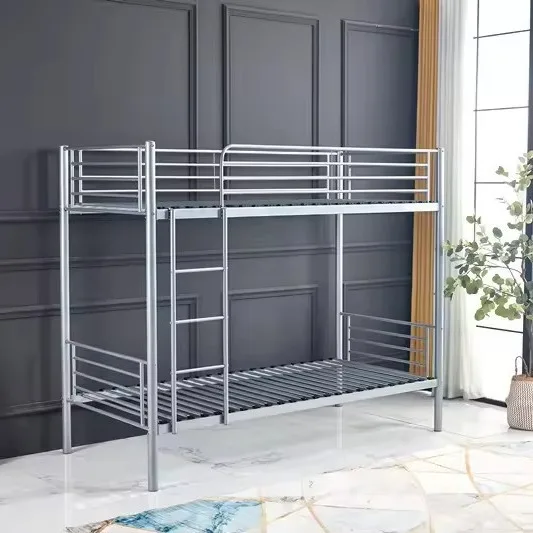 Iron bed Double-layer staff bunk bed Student dormitory High and low bed bunk Household single one-piece bunk iron frame