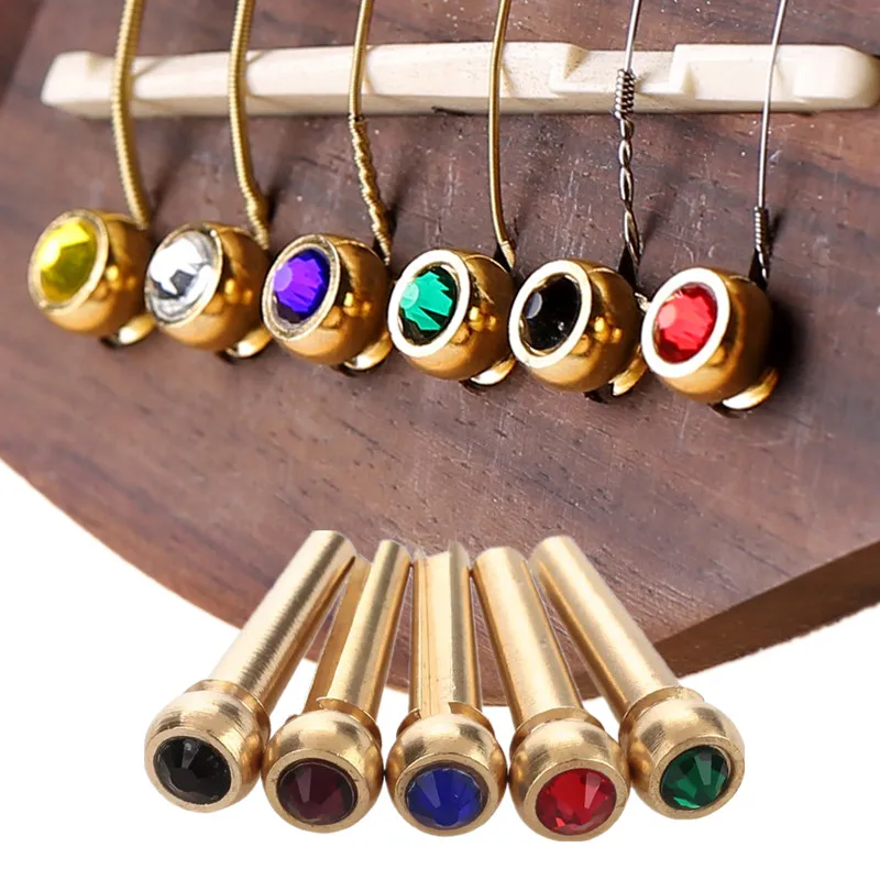 1pc Guitar Strings Nail Acoustic Guitar Bridge Pins Brass Guitar Strings Fixed Cone String Pins String Nails Accessories