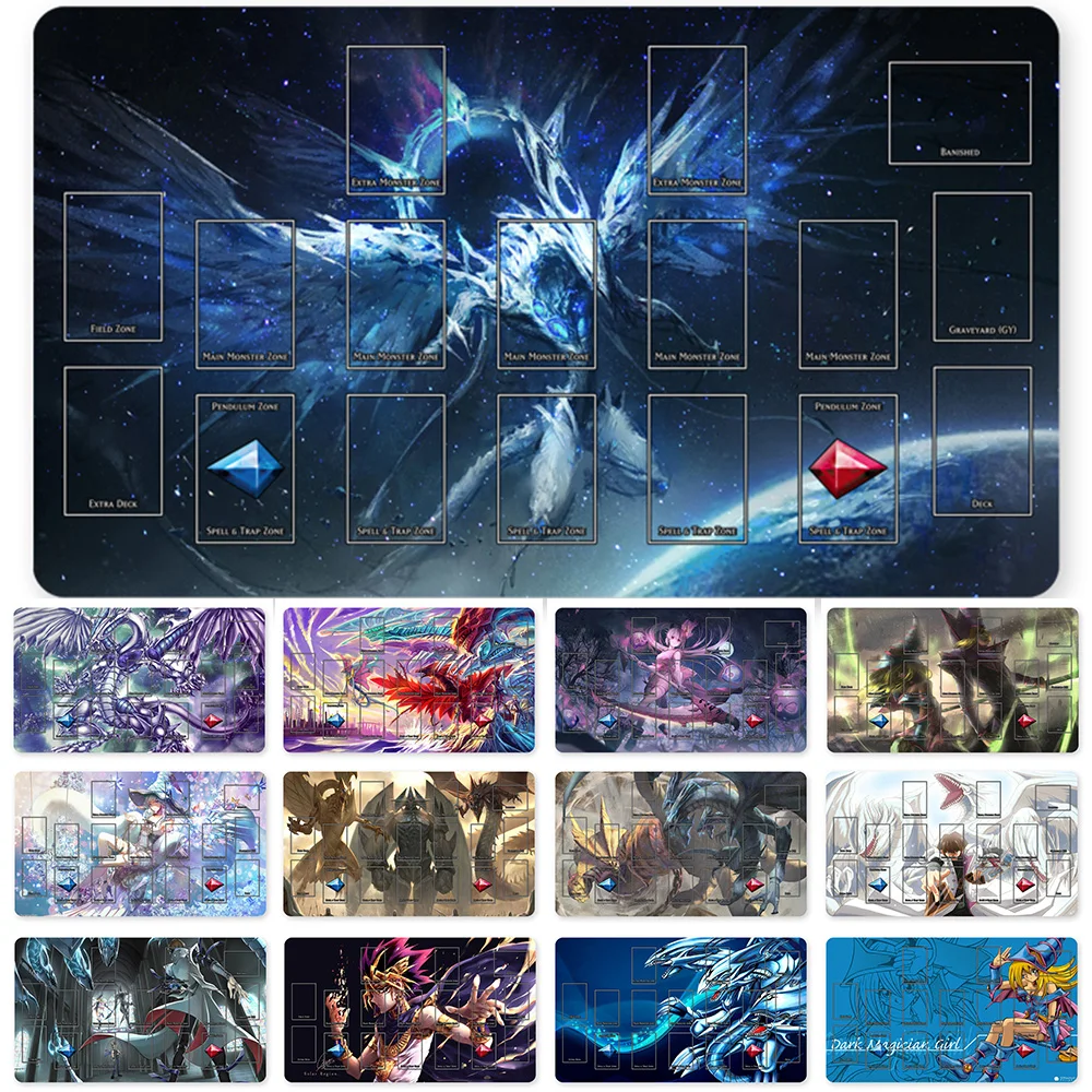 

HOT OCG Playmat Blue-eyes Ultimate Dragon Dark Magician Duel Monsters Playmats Compatible for YuGiOh TCG + Free Bag - ygo (34)