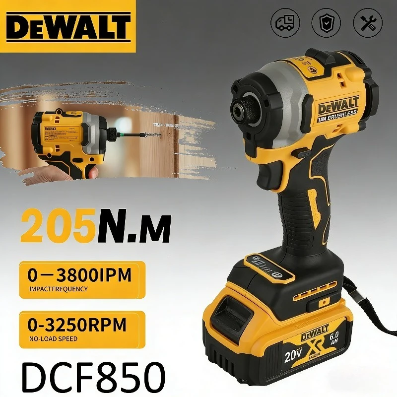 

Бесщеточный ударный гайковерт DeWALT DCF850, 3250 об/мин, 205 Н·м, высокомоментный электроинструмент для аккумуляторов DeWALT