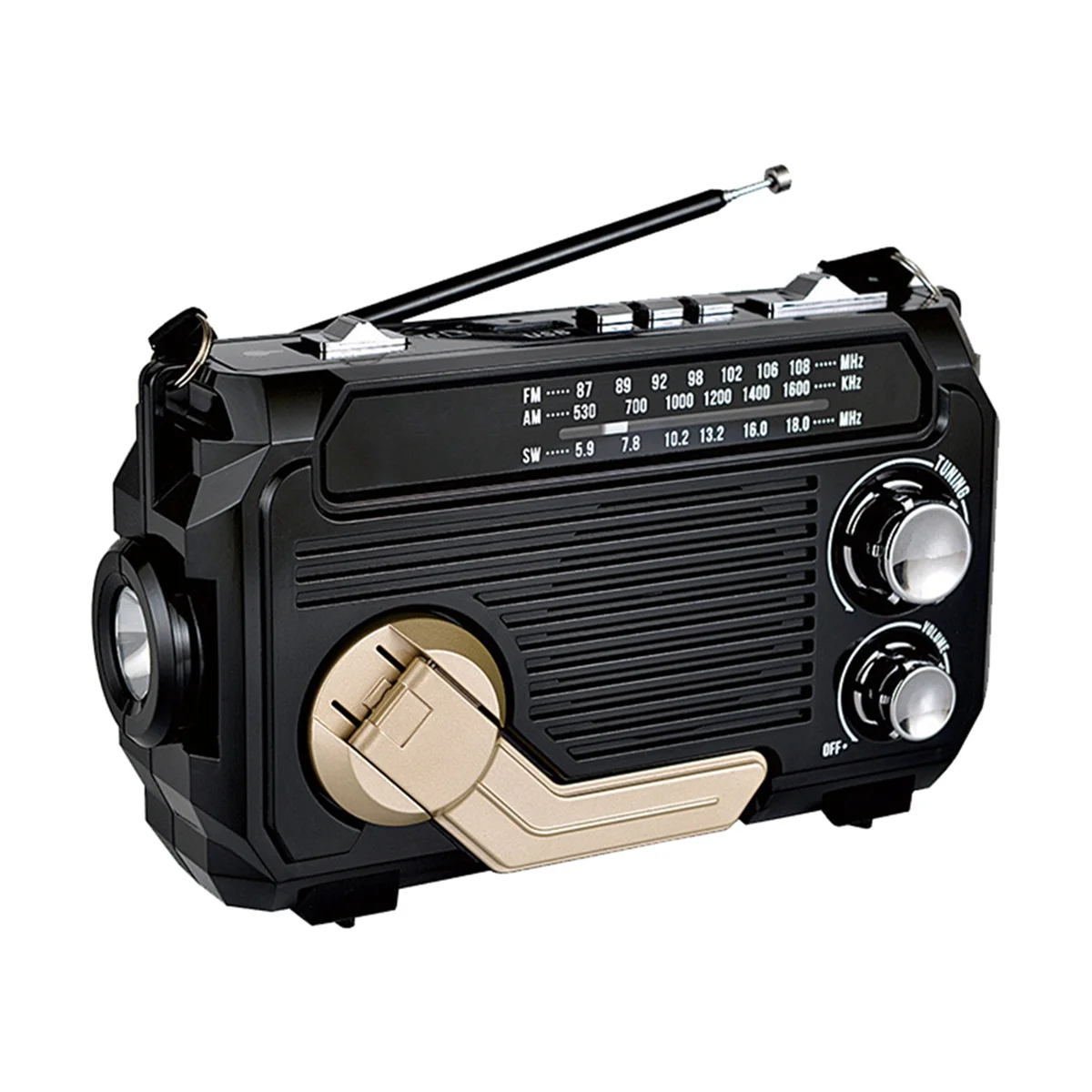 New Radio Hand Crank Power Generation Solar Charging Three-Band Bluetooth Card MP3 Multifunction Play Radio