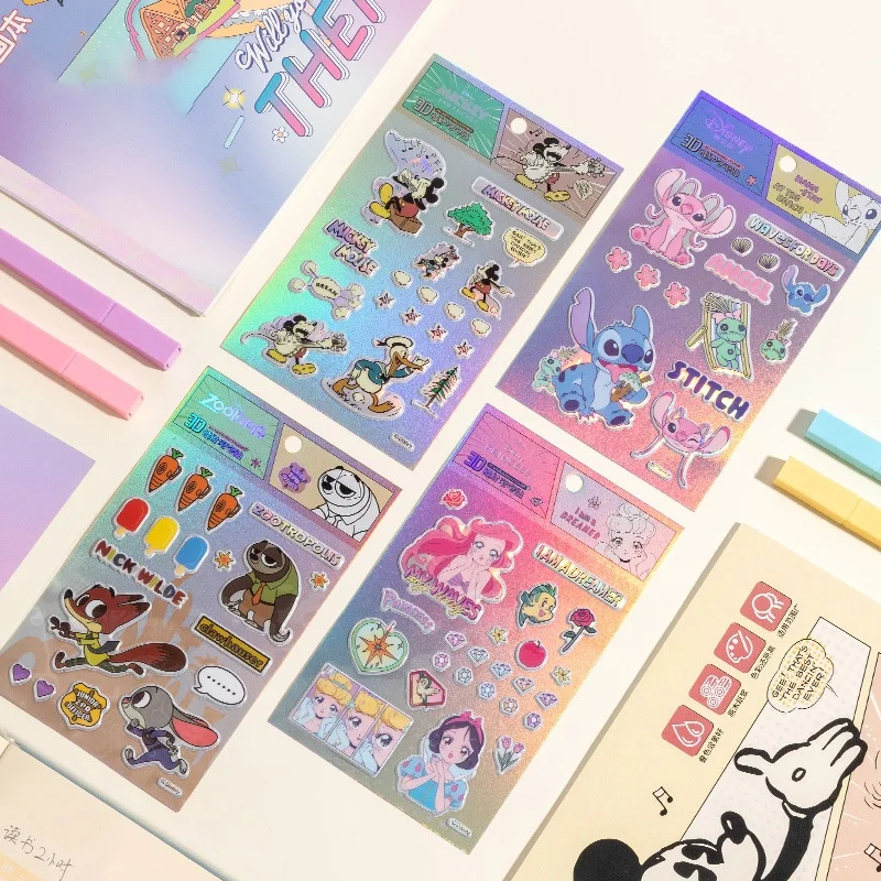 24-pz-lotto-disney-princess-stitch-mickey-adesivi-creativi-scrapbooking-fai-da-te-diario-adesivo-decorativo-album-etichetta-stick