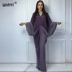 WINYI African women Gradual pleated loose dress Loose robe Femme Vestidos holiday beach cover up maxi kaftan abaya dubai luxury