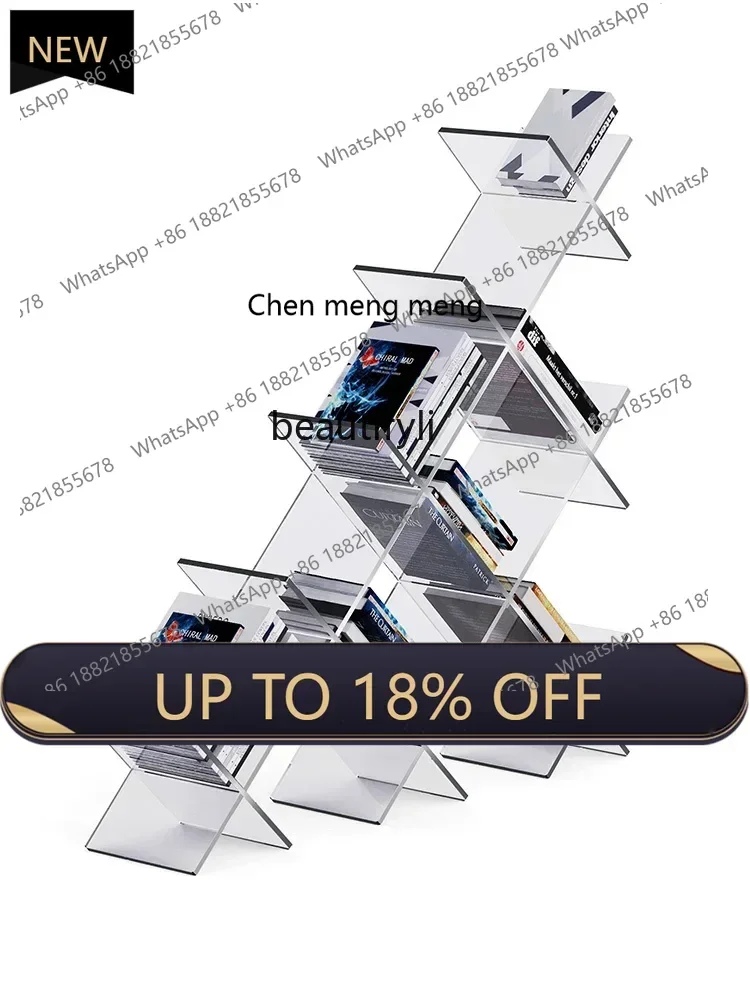 

P178 Acrylic Bookcase Simple Small Bookcase Library Home Wall-Mounted Reading Storage Shelf Living Room Furniture