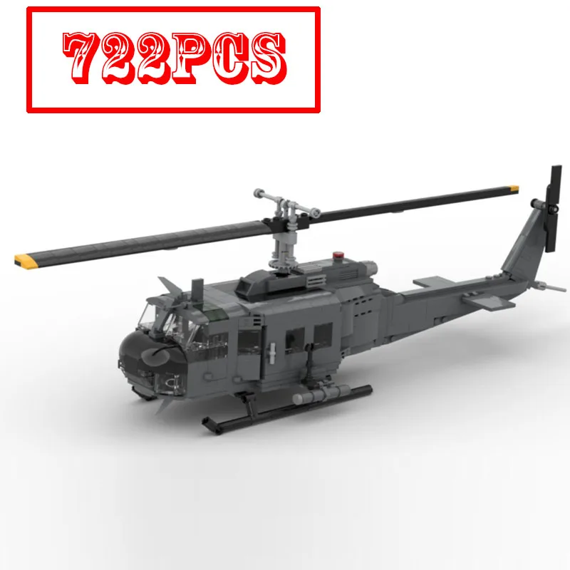 722Pcs M-93333 Utility Helicopter Model Building Blocks DIY Assembly Bricks Kit Vintage Aircraft Collectible Set for Adults