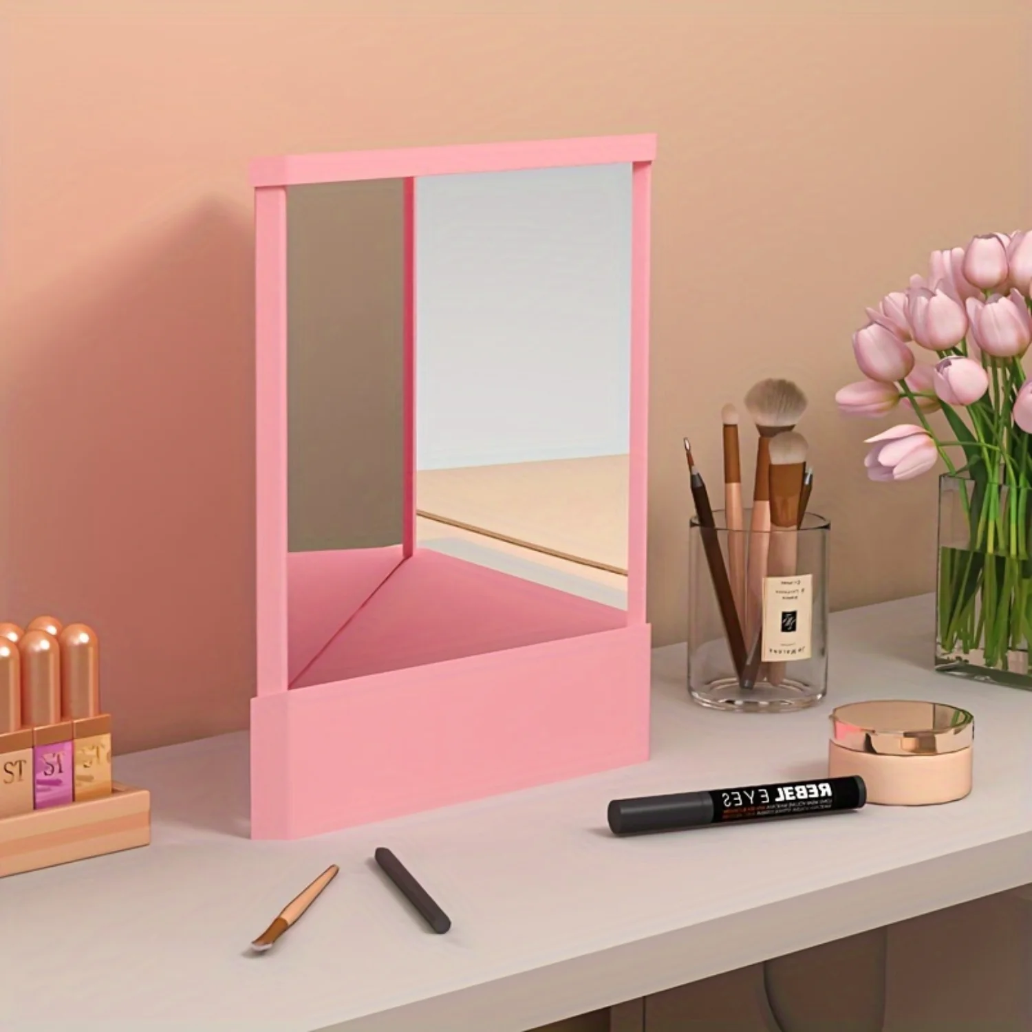 1pc, Non-Reverse Mirror, True Reflection Makeup Mirror, Elegant Vanity Accessory, Non-flipping Image Display, Beauty Table Essen