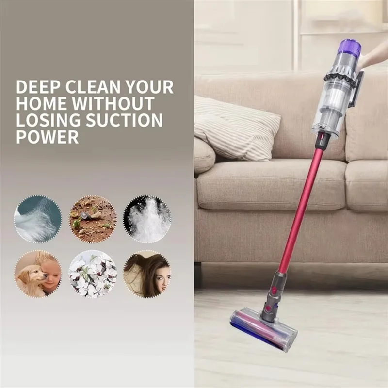 BAAO-Vacuum Filters For Dyson V12 Detect Slim/SV34/SV35 Washable And Reusable Filter Replacement Vacuum Brush