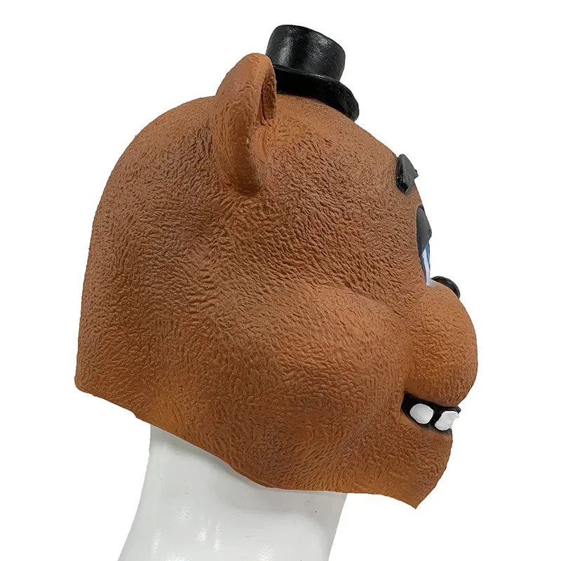 FNAF-Máscara Freddy Latex Bear, máscara de urso marrom, Cosplay Props, Festa de Carnaval, Vestido extravagante, Halloween Masque, Animal sobre a cabeça