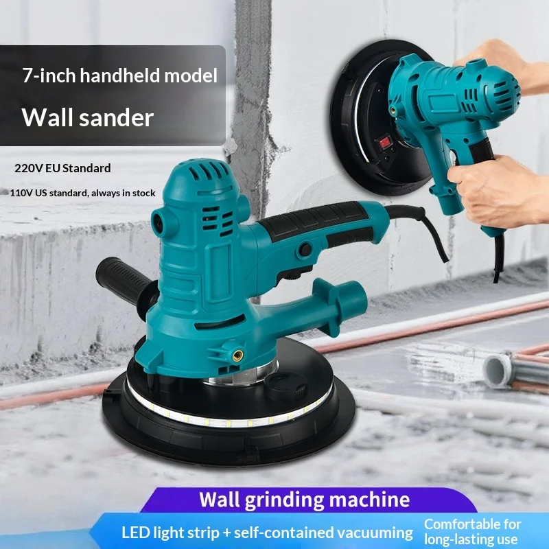7-Inch Electric Wall Polishing Machine, Handheld Self-Priming Putty Polishing Machine, Wall Specific Polishing Sandpaper Machine