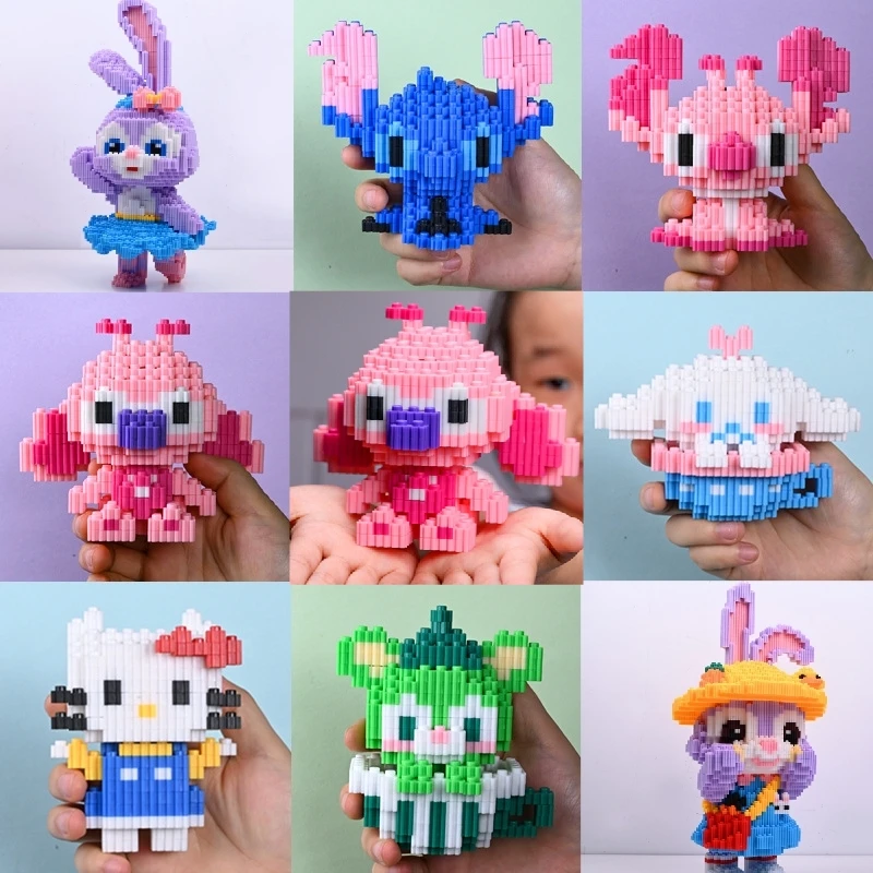 Kawaii Stitch LinaBell StellaLou Building Blocks Cartoon Character Assembled Model building Kids block Dolls Toys Children Gifts