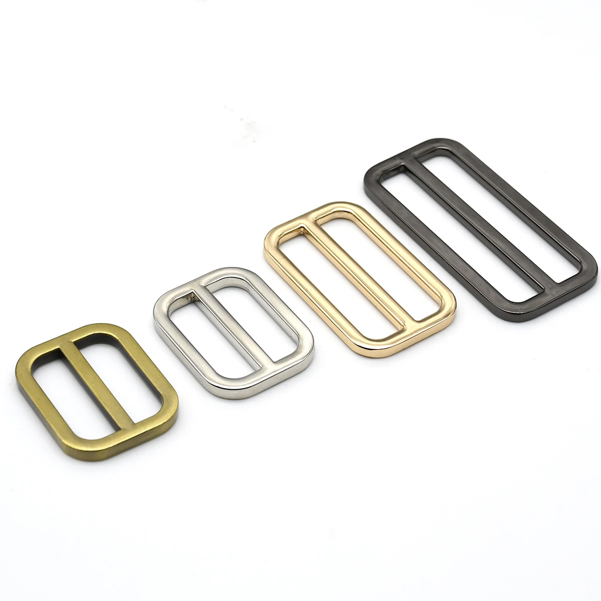 1x Metal Square Ring Tri-glide Adjustment Buckle Rectangle Loops Leather Craft Bag Parts Strap Webbing Garment DIY Accessories