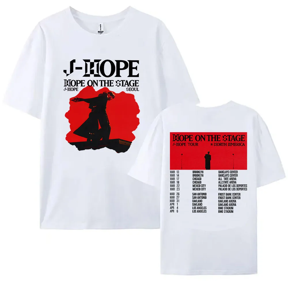 Men Women T-Shirt J-Hope Hope World Tour 2025 Tshirt Unisex Casual Cotton Summer O-Neck Loose Short Sleeve Tee Streetwear Tops