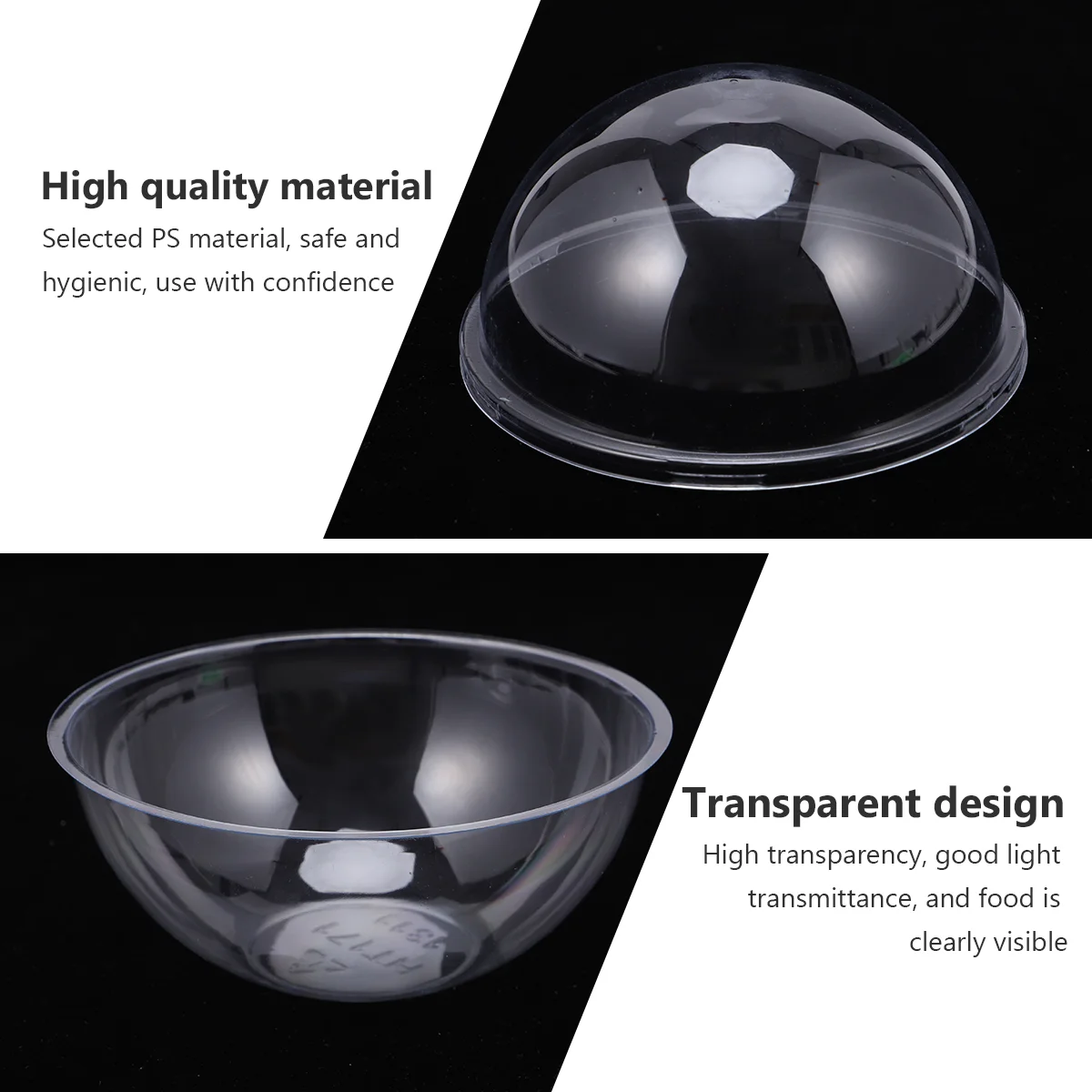 10pcs Transparent Plastic Cake Container Ball Shape Cake Container Portable Mousse Ball Round Cake Container (350ml Style)