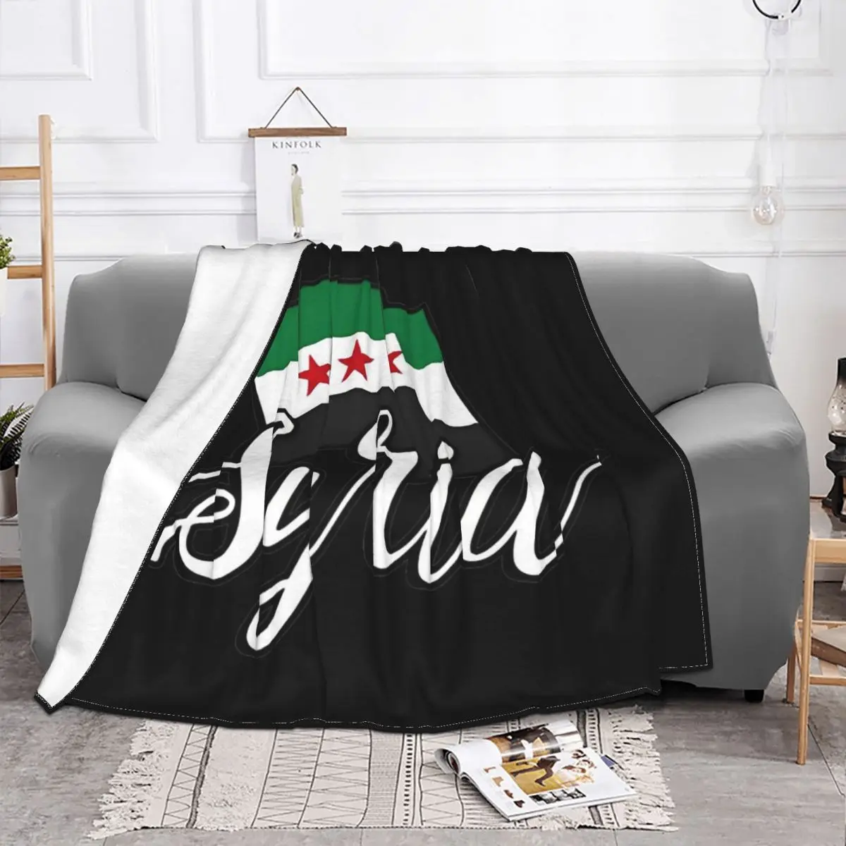 Syria Flag Flannel Throw Blanket Syrian Arab Republic Blanket for Bedding Car Ultra-Soft Plush Thin Quilt