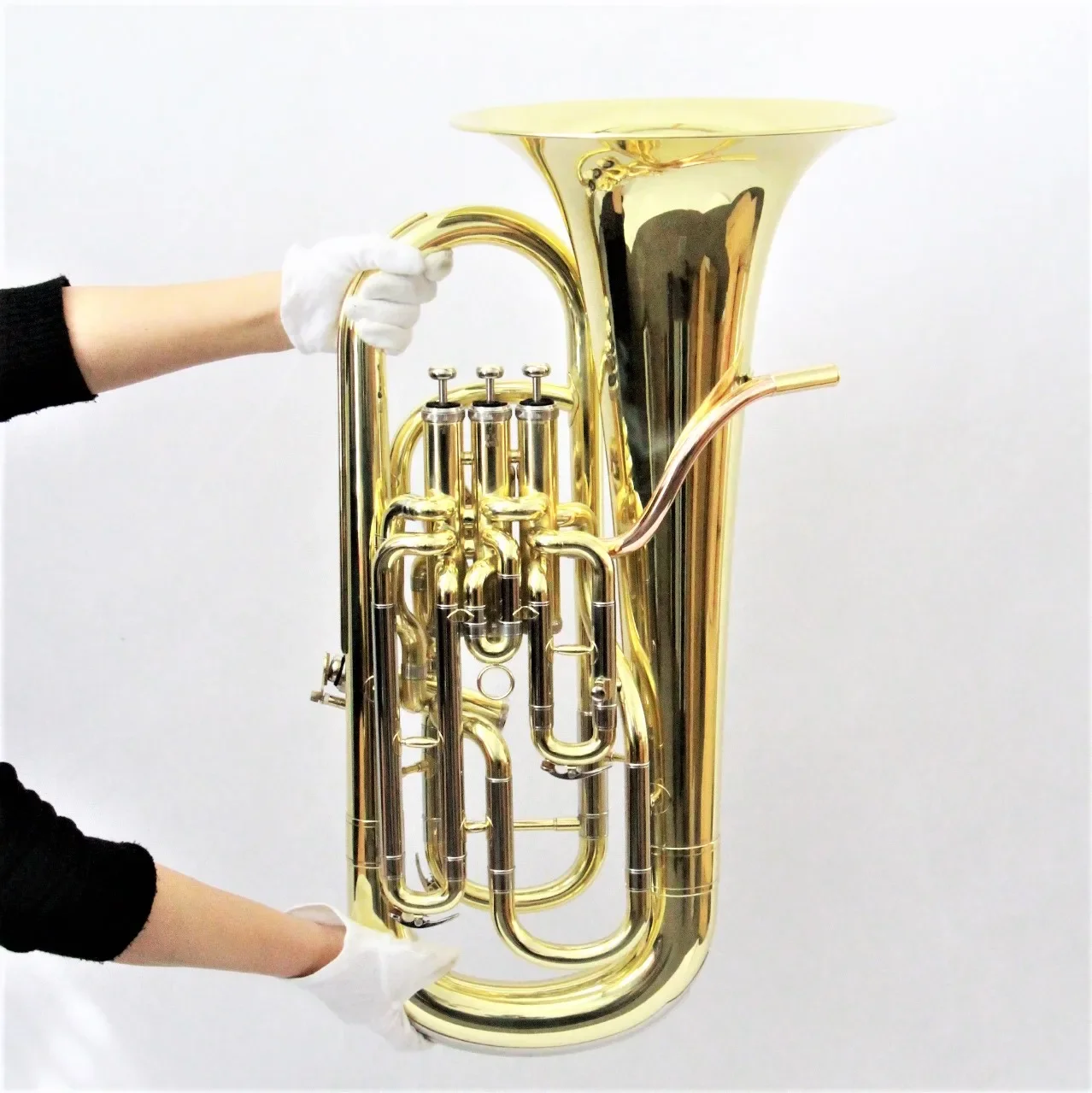 

Bb Key Gold Euphonium 4 upright pistons Euphonium Horn compensating euphonium