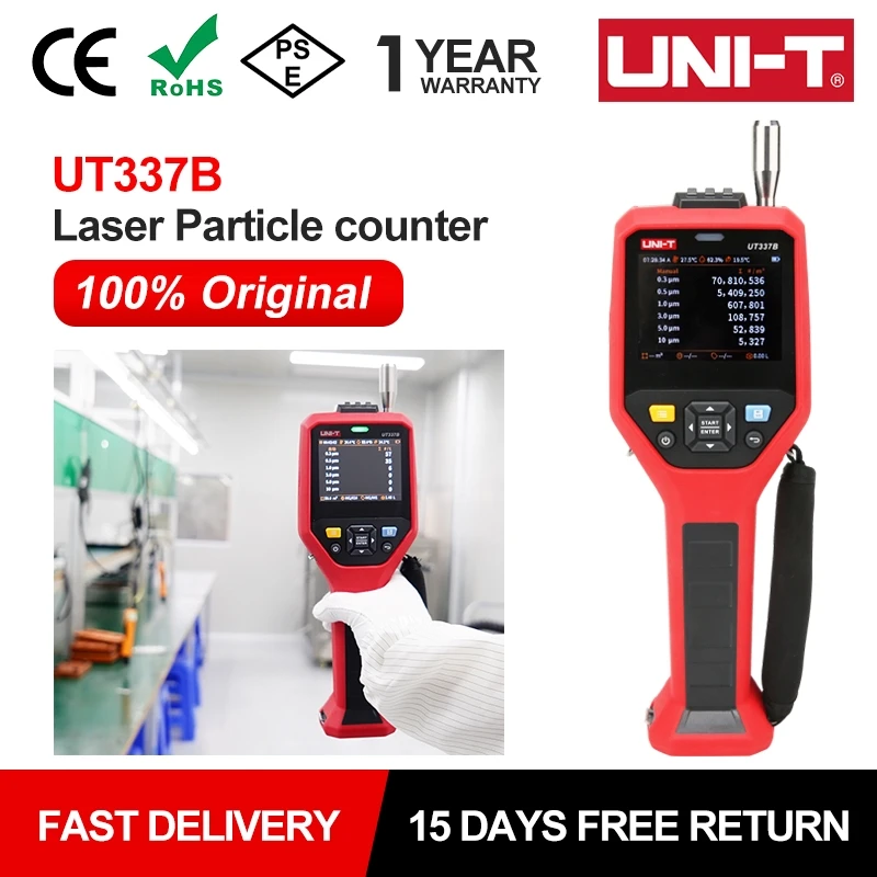 UNI-T UT337B Лазерный счетчик частиц От 0,3 мкм до 10,0 мкм Детектор качества воздуха Счетчик концентрации частиц воздуха Мониторинг