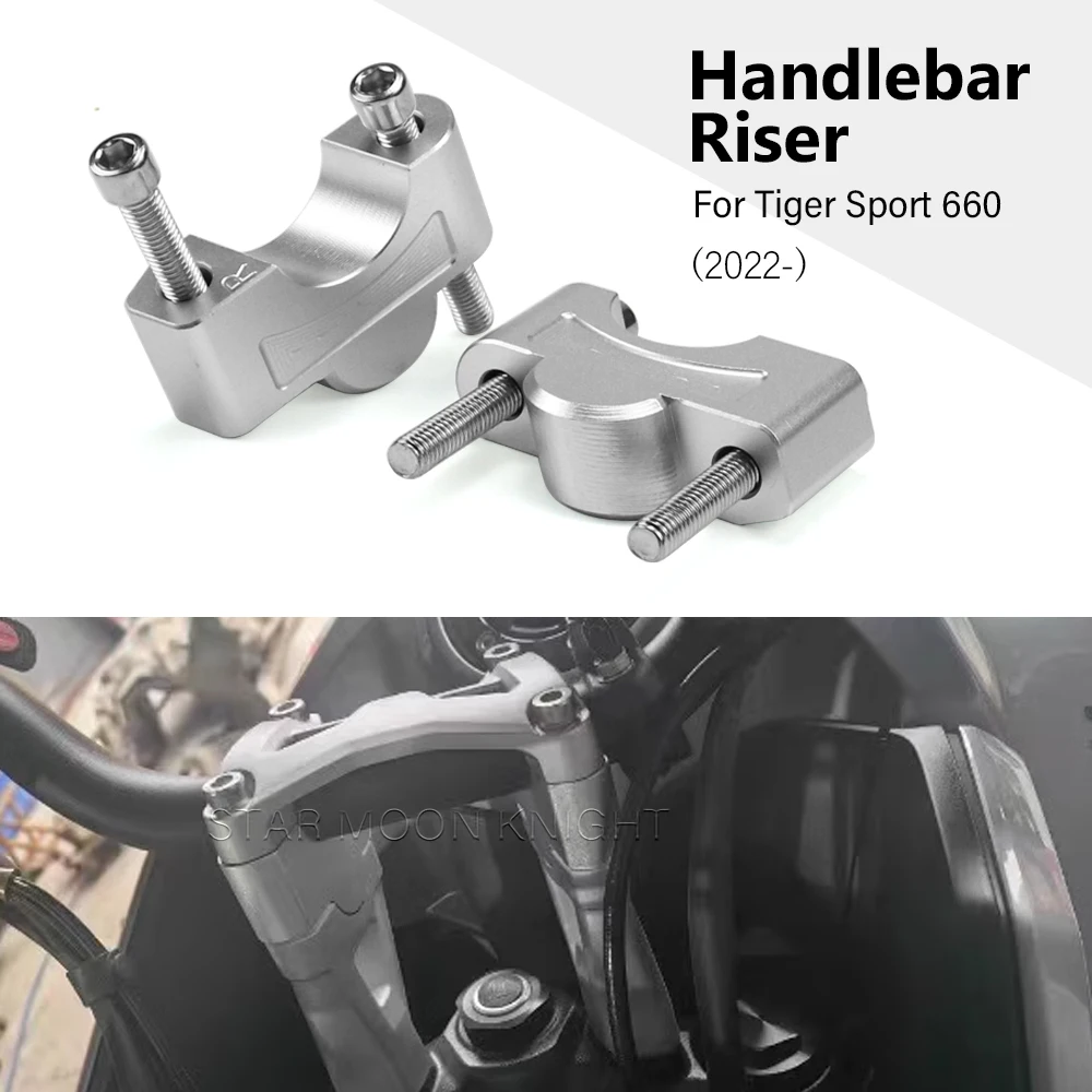 

For Tiger Sport 660 Sport660 2022 2023 - Accessories Handlebar Riser Clamp Handle Bar Height Adjustment Mount Adapter