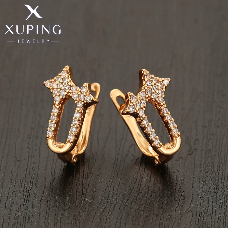 Xuping Jewelry New Fashionable Star Gold Color Hoop Earrings for Women Party Gift X001245150