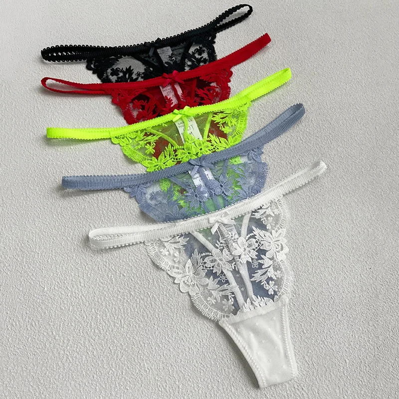 Lace Panties Sexy Thong Women Underwear Briefs Breathable G String Seamless Low Waist Hollow Out Underpants Size S-XL
