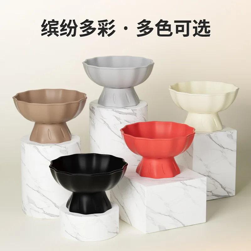 Food-grade silicone high-foot drain fruit plate, removable living room tea table and snacks, new drain basin