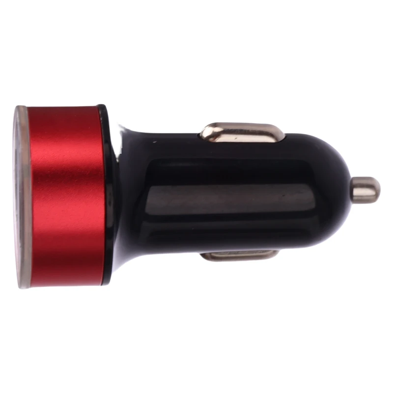 3.1A Dual USB Vehicle Charger – 2 Ports, LCD Display Voltmeter, Fits 12-24V Cigarette Lighter Sockets