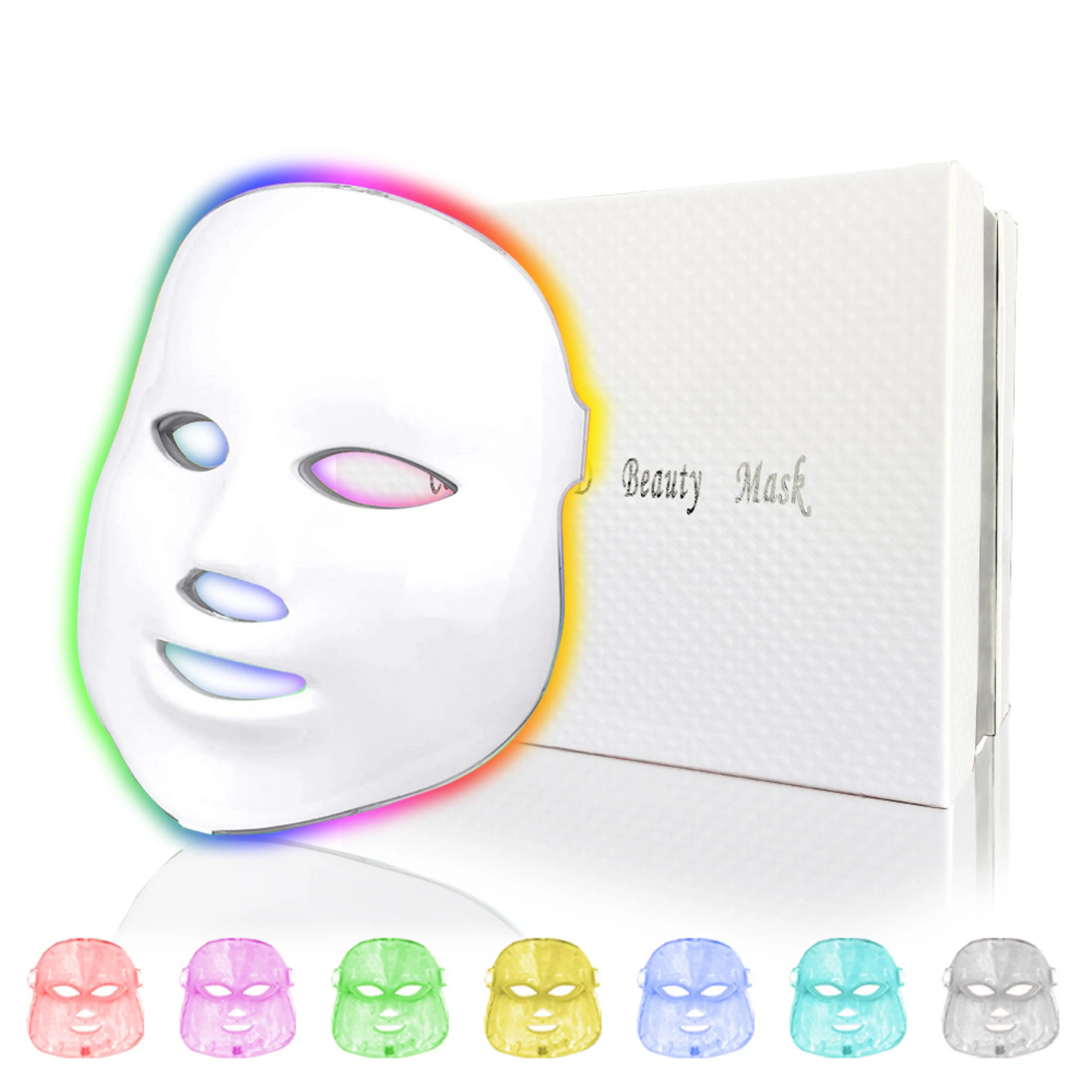 Modelo de tipo enchufable, prueba táctil Manual, máscara de belleza Led, rejuvenecimiento de fotones coloridos, máquina de cuidado facial táctil inteligente