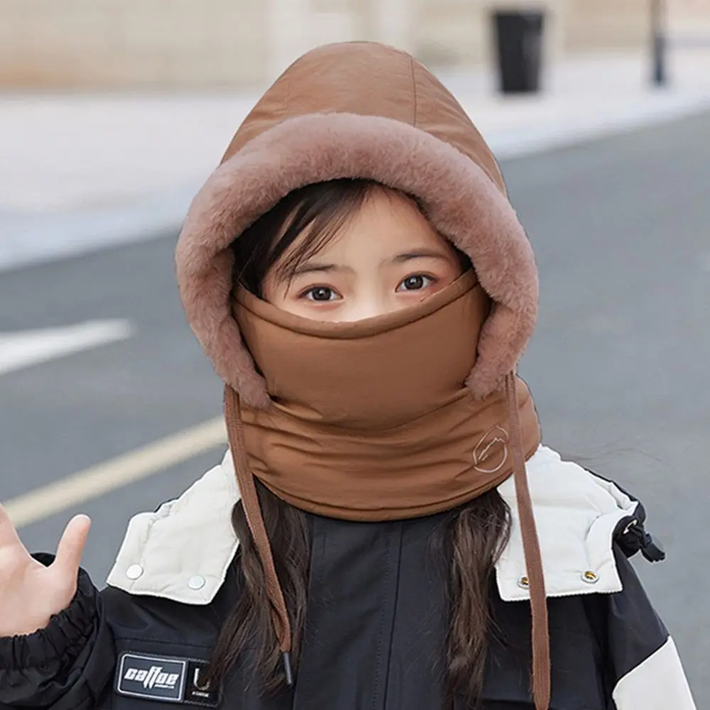 

Winter Ear Protection Winter Children Hats Fleece Cycling Balaclava Ski Hats Windproof Warm Pullover Cap for Boys Girls