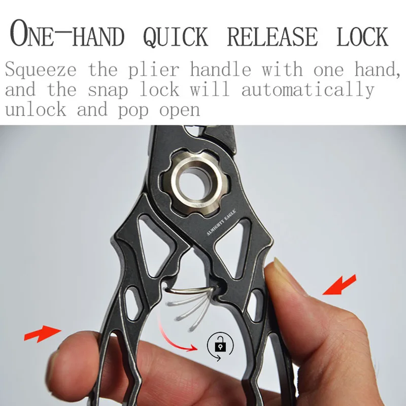 Can Be Customized Tungsten Steel Handle Fish Line Scissors Split Ring Hook Remover Sheath Lanyard PE96 198g Fishing Pliers