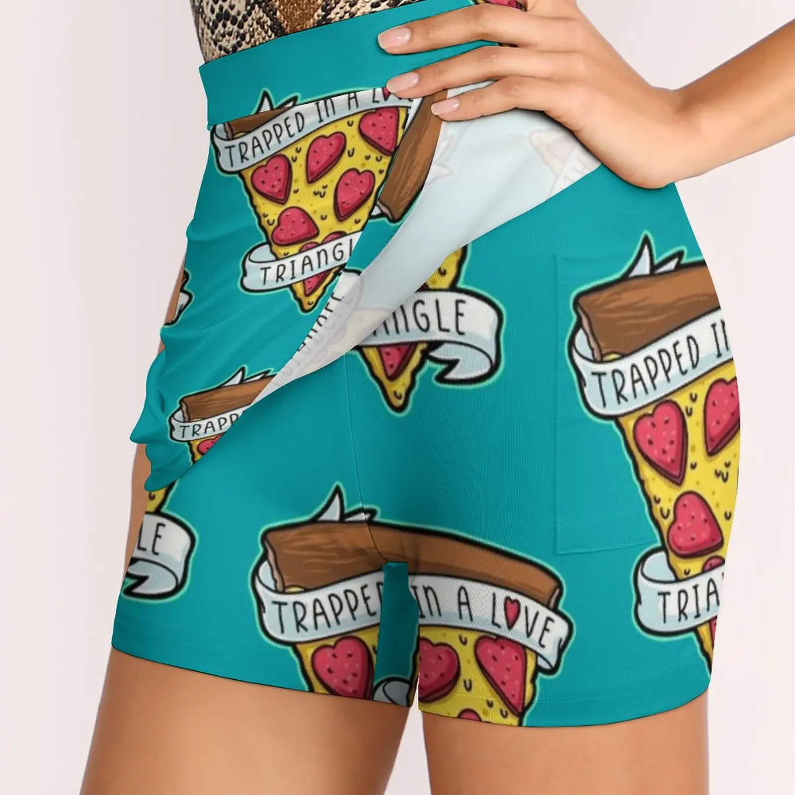 Falda de pantalón de estilo Kpop con bolsillo para mujer, ropa de verano Y2K, Pizza, Pie, Pepperoni, Pizza, Yum, Yummy, 2022