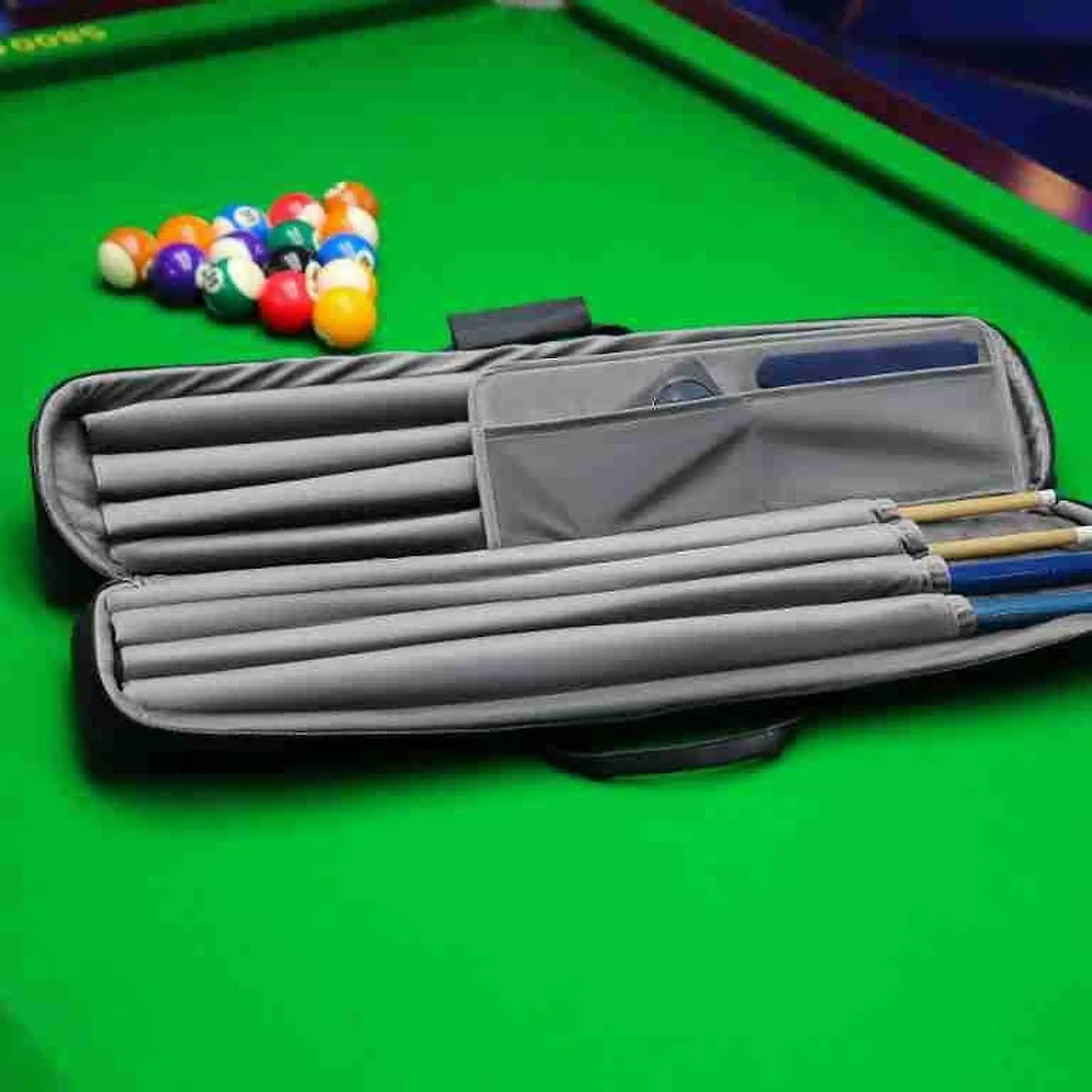 

Billiards Sticks Holder Bag Storage Pouch 1/2 Cue Case Protector Handbag