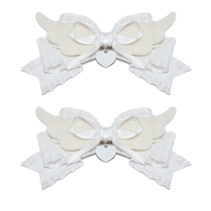 Ribbon Bows Barrettes Animes Maid Hair Clip Masquerades Cosplay Costume Headwear HXBA