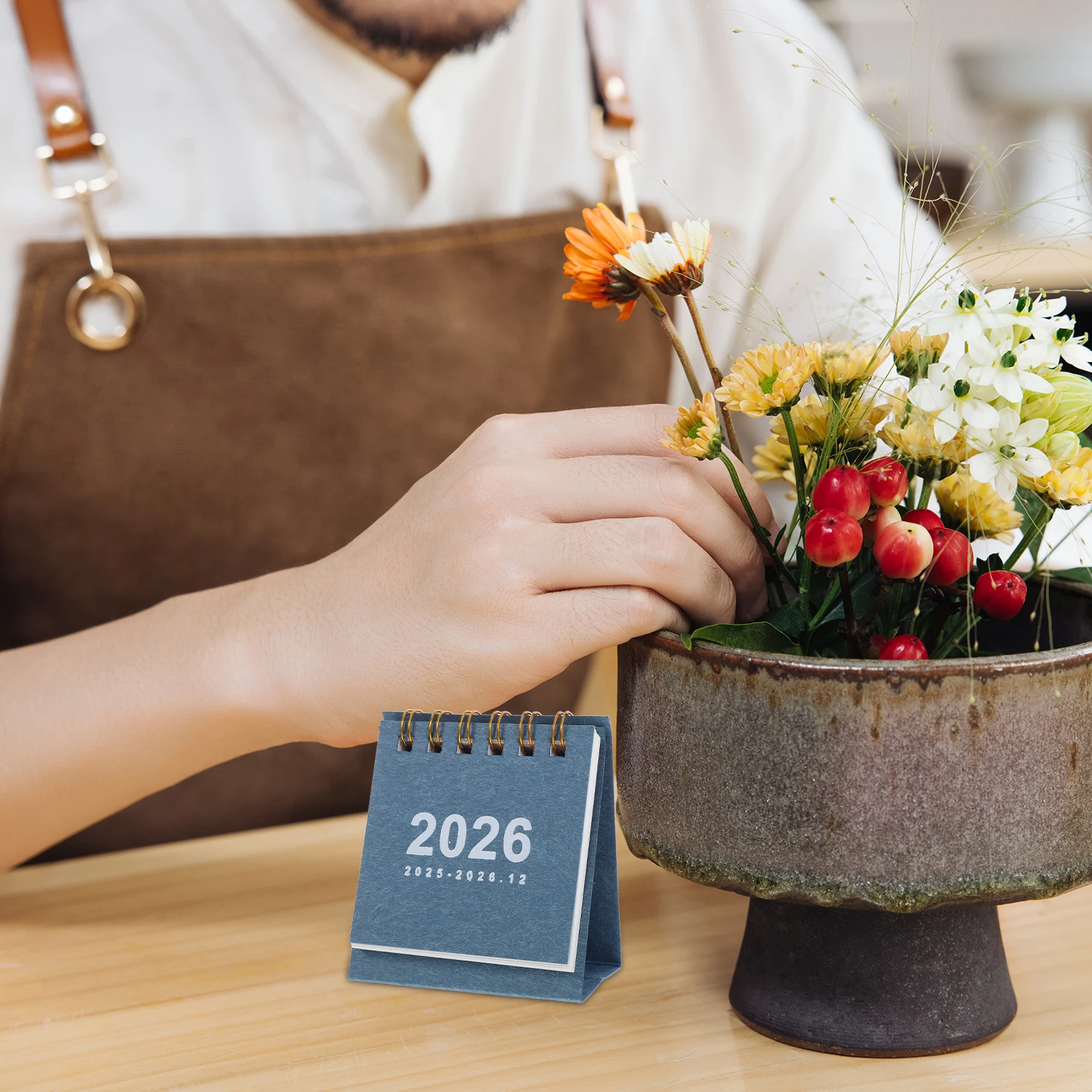 

Mini Desk Calendar 2026 Standing Flip Monthly Planner Thick Paper Desktop Organizer For Home Office Minimalist Table