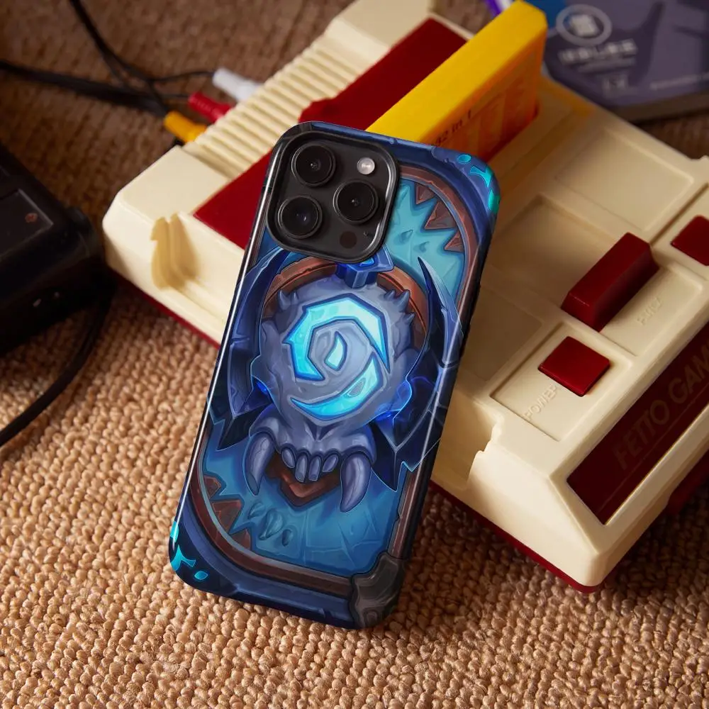 Coque de téléphone H-Hearthstones pour iPhone 18 17 16 15 14 13 Pro Max Plus, coque rigide liquide double couche HD brillante