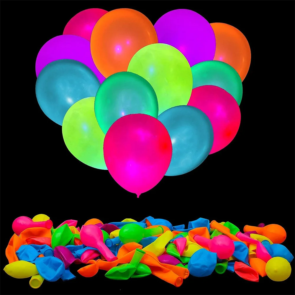 

10/20/30pcs UV Blacklight Reactive Neon Fluorescent Balloons GLOW In The DARK Balloon for Adults Wedding Decoration