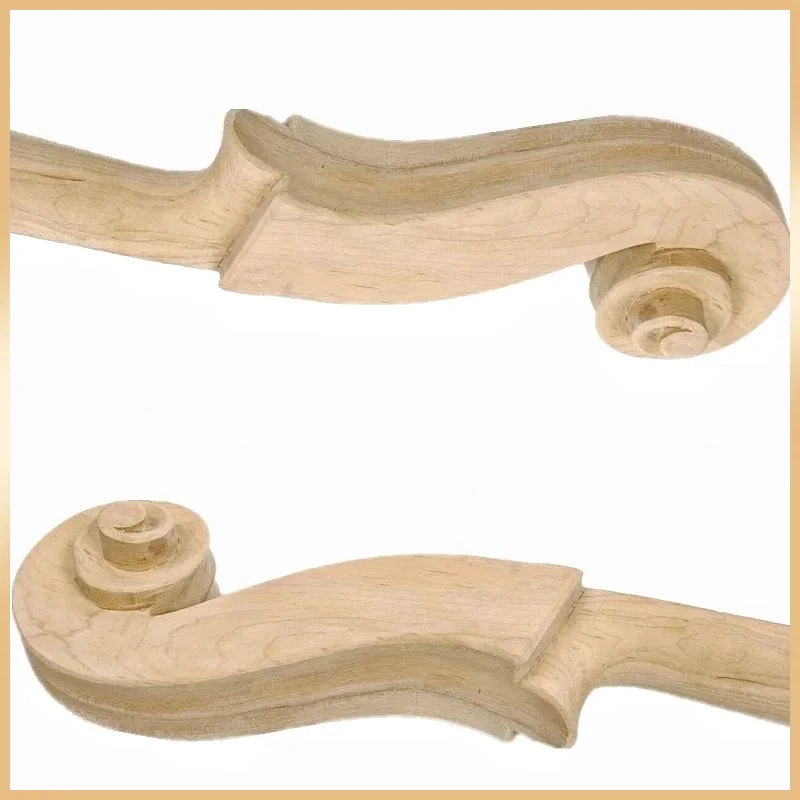 1Pcs 4/4 Full Size Unfinished Maple Cello Neck Unvarnished Scroll Without Peg Hole DIY Cello Replacement Parts