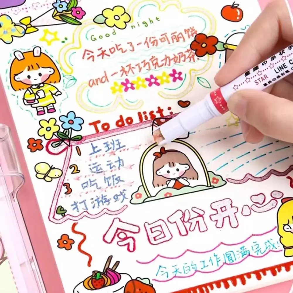 

Набор из 6 креативных ручек-линеров в форме цветка, 6 цветов, цветные маркеры-линеры в форме цветка, набор цветных ручек с роликовым наконечником