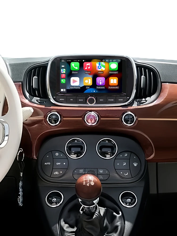 Android 15 Auto autoradio draadloze Carplay stereo voor Fiat 500 2016-2019 Bluetooth autoradio 2 DIN 7 inch scherm multimediaspeler - afbeelding 2