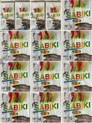 10 Bags Mixed Colors Rubber Tinsel Rigs Seawater Fishing Sabiki String Golden Hooks Gang Tackles Baits