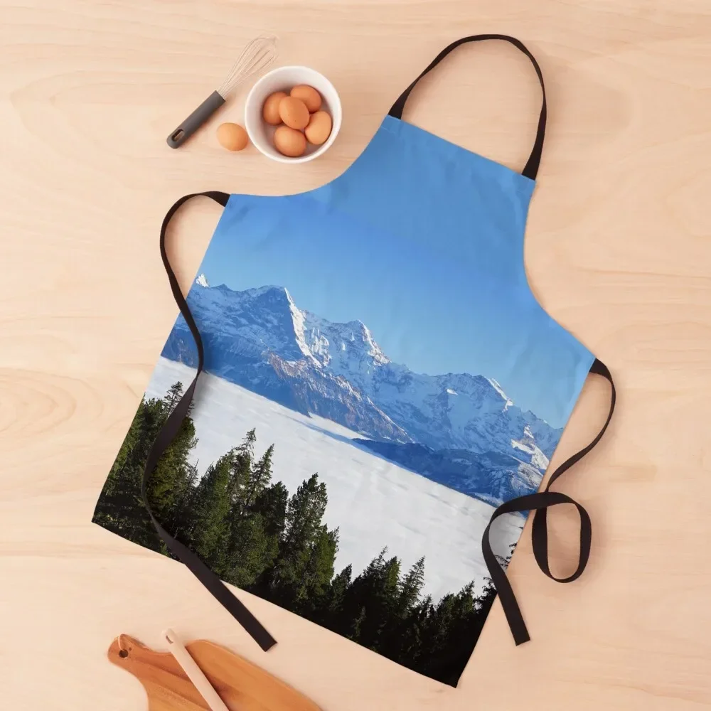 

Eiger, Monch and Jungfrau Alps Switzerland Apron barber men Household Items Useful man chef uniform Chef Uniform Woman Apron