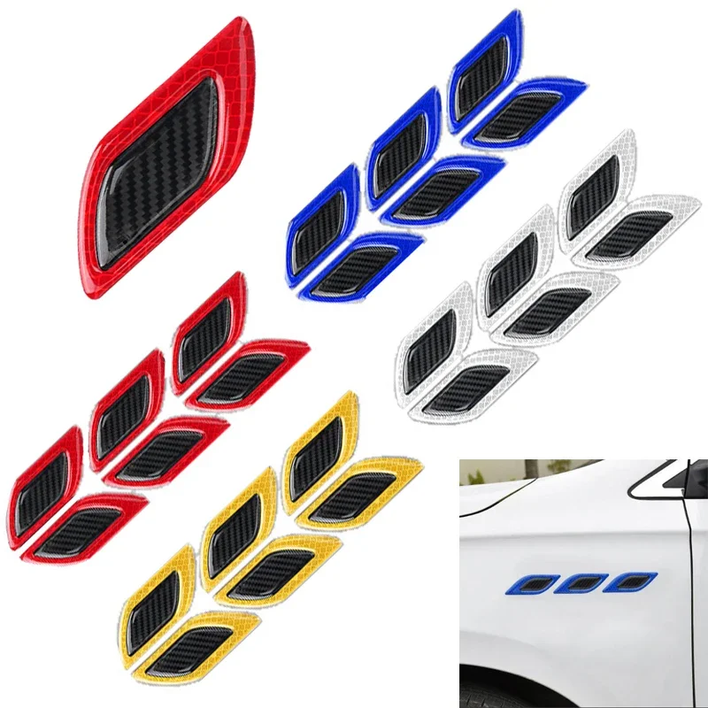 

Car Carbon Fibre Reflective Anti-Scratch Stickers Car Safety Warning Sticker Auto Moto Exterior Styling Decorative Accessories