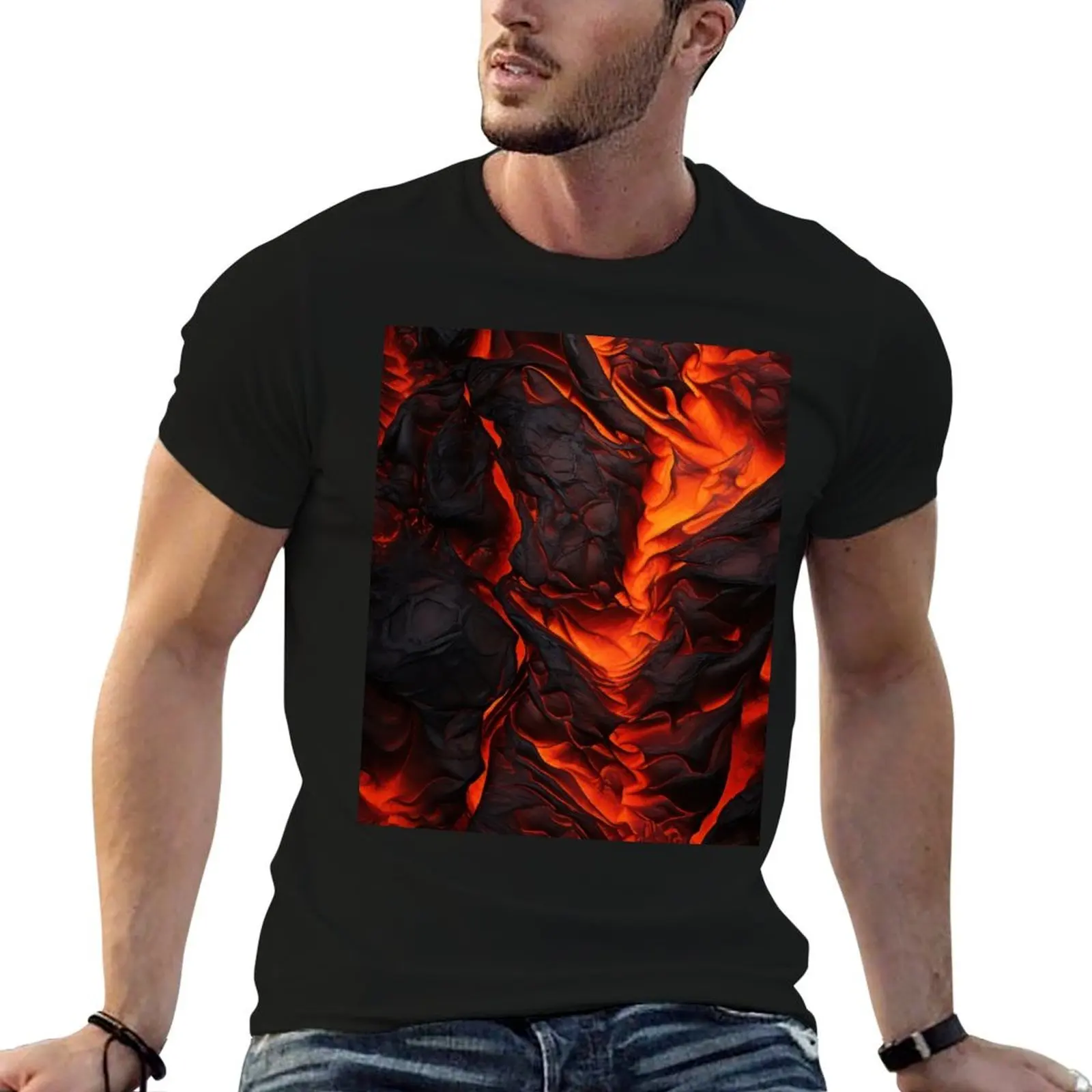 

Lava, pattern, volcano, magma T-Shirt sweat anime t shirts graphics mens t shirts top quality