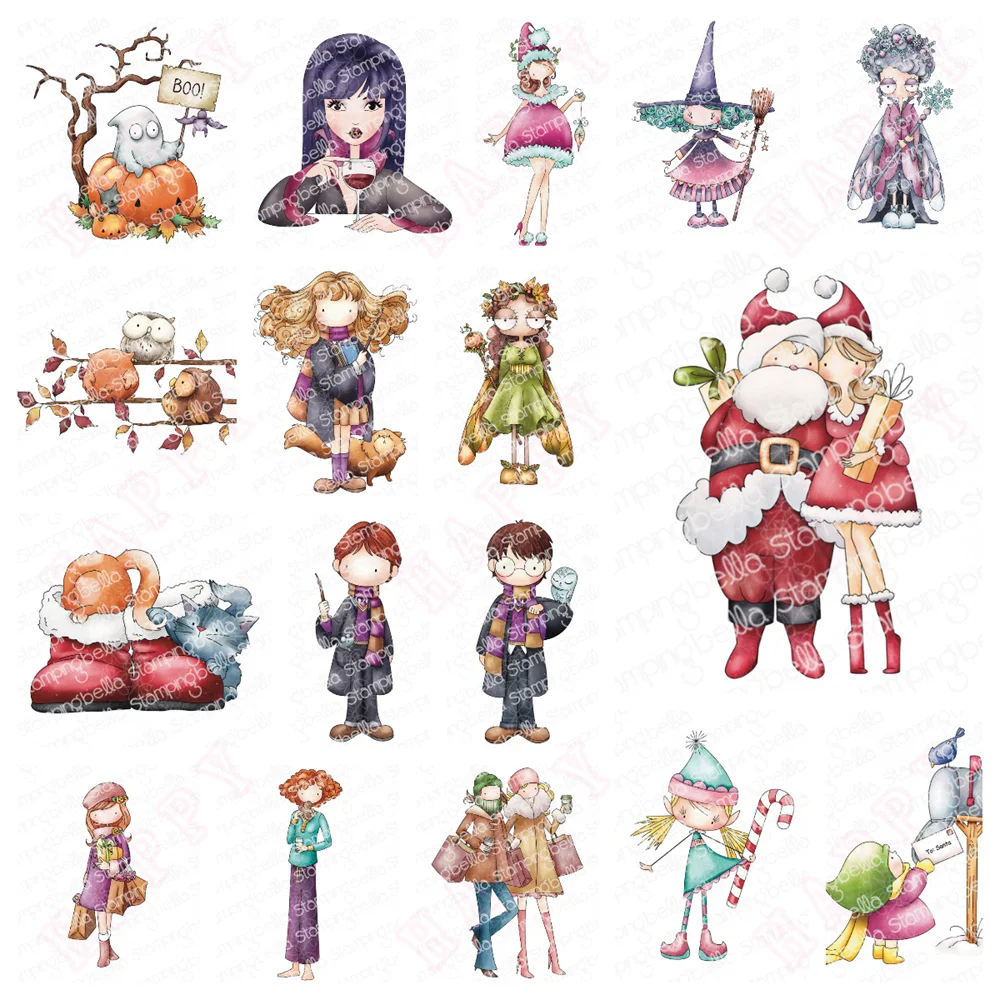 

Girl Loves Santa Rubber Stamp DIY Scrapbooking Autumn Fairy Stamps Card Stencil Paper Cards Handmade Album Sheets 2025 New