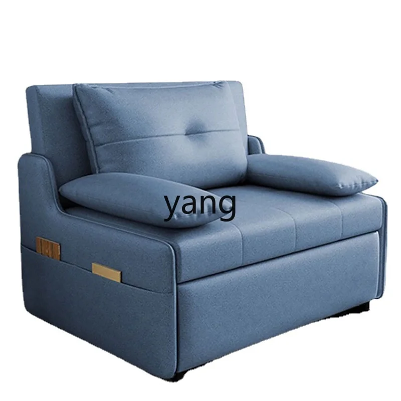 

Yjq Folding Sofa Bed Dual-Purpose in One Multi-Functional Faux Leather Small Apartment Living Room Single Telescopic Bed