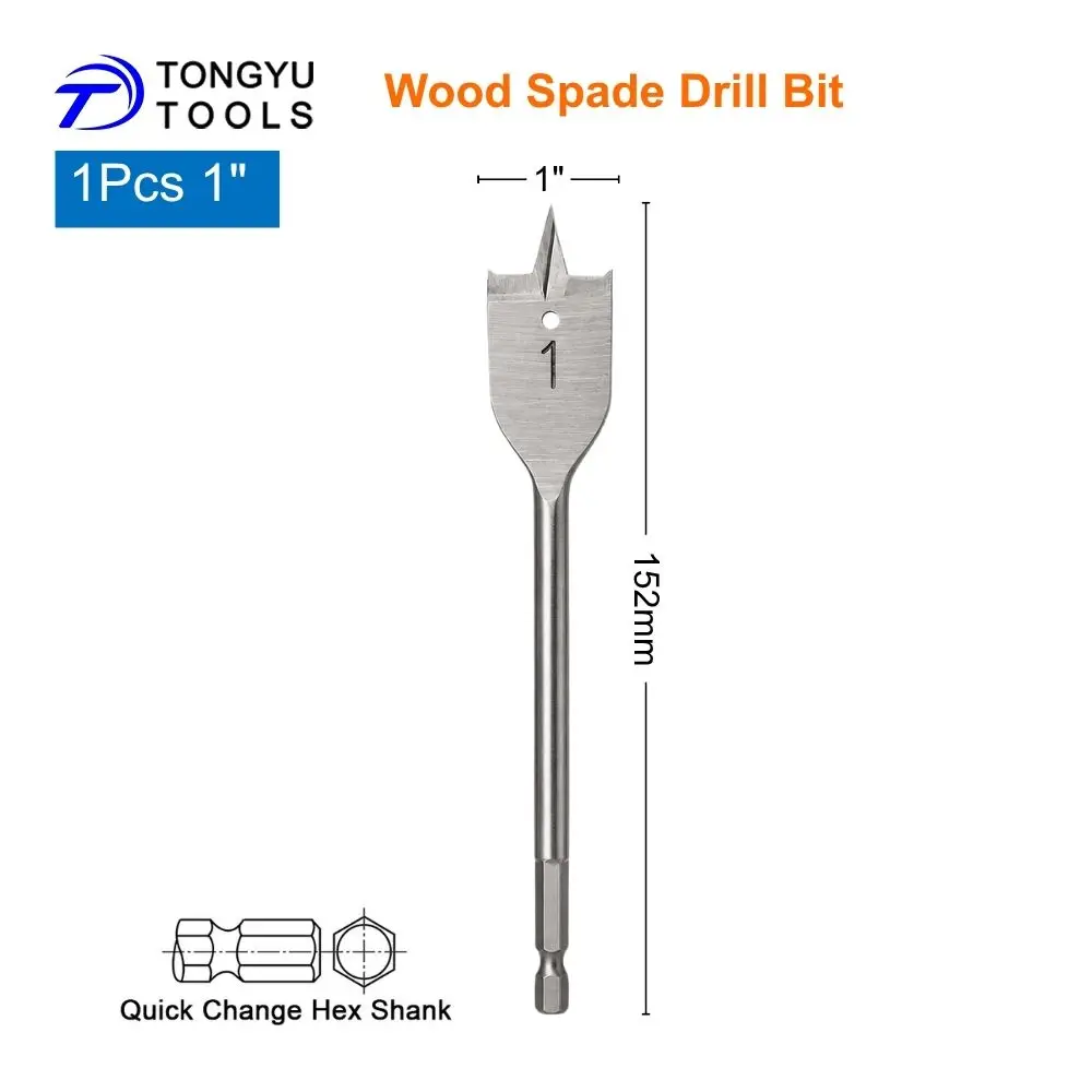 Zoll-Holzbohrer-Set 1/4" Schnellwechsel-Sechskantschaft Flachbohrer für Holz-, MDF- und Sperrholzbohrungen – Detail 3