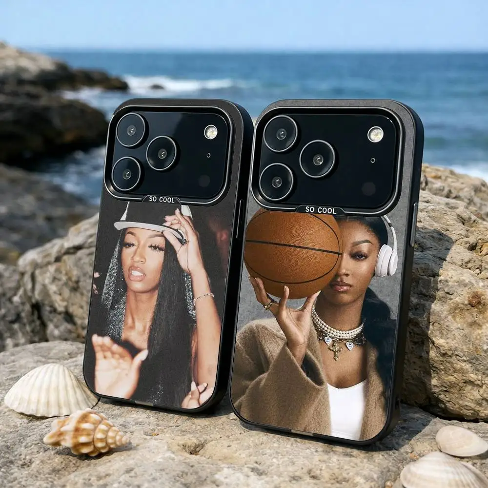 

A-Angel R-Reese Phone Case For iPhone17,16,15,14,13,12,11,Pro,MAX Gray Matte Silicone Black Cover