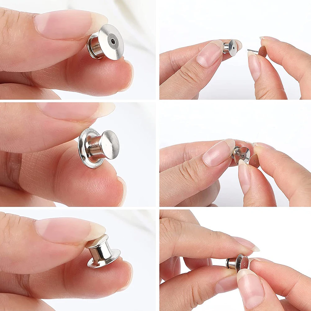 

20Pcs Locking Pin Backs Premium Copper Durable Metal Pin Backings for Brooch Lapel Pins Craft Making Badge Accessories DIY