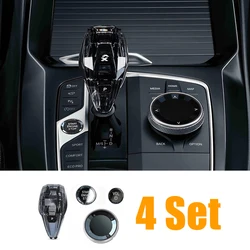 4 Piece Set Crystal Gear Shift Knob Lever 3 5 Series X3 X5 X6 F44 G20 G05 G06 G08 G30 6GT Automatic Crystal Gear Handle